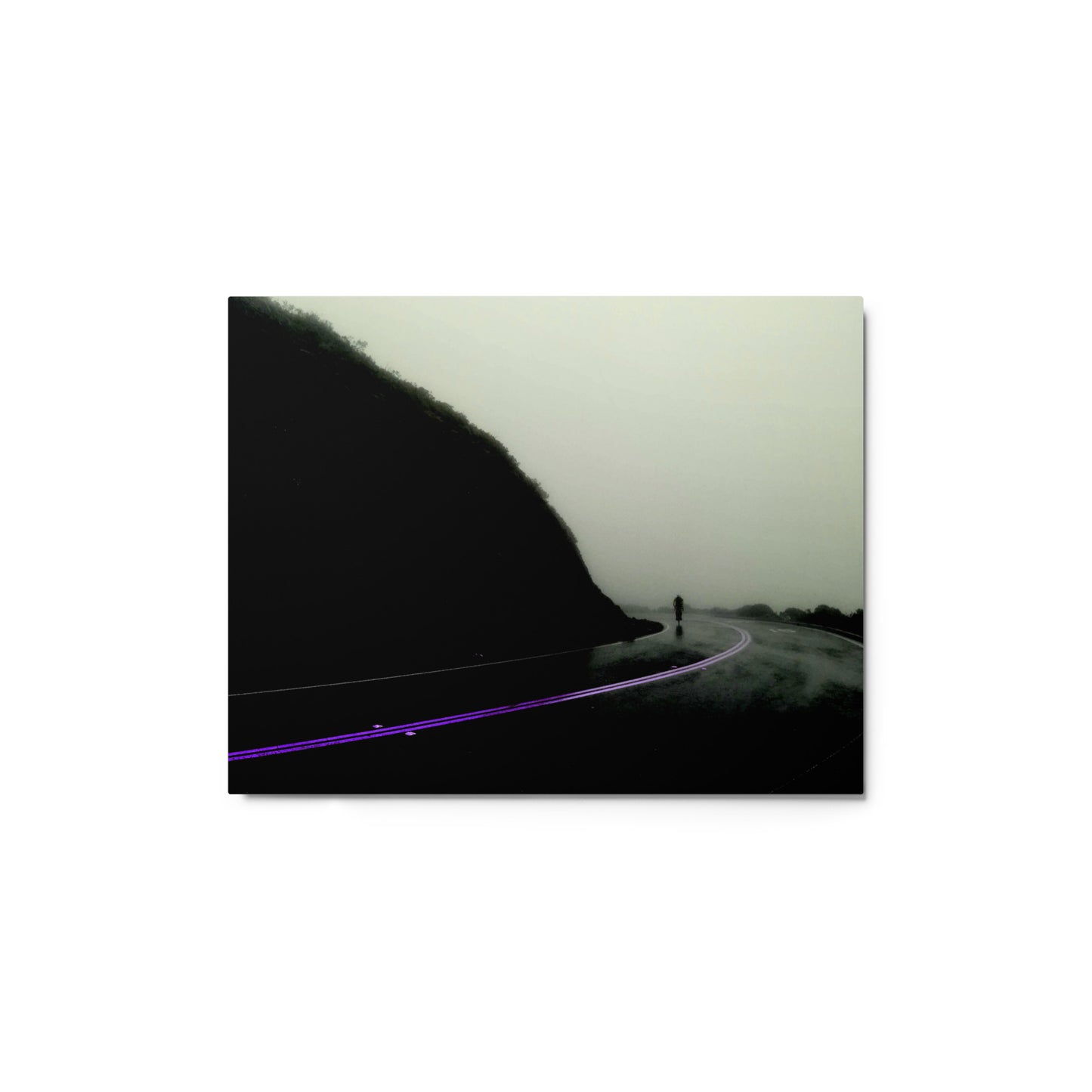 Just Follow the Neon Purple Line (Metal print)